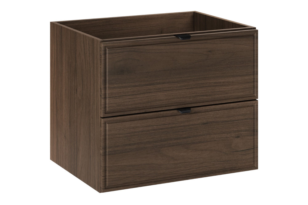 Waschbeckenunterschrank Terrana Walnuss Villa 60 × 50 × 46 cm mit 2 Schubladen