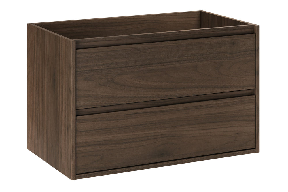 Waschbeckenunterschrank Violetta Walnuss Villa 80 × 50 × 46 cm mit 2 Schubladen