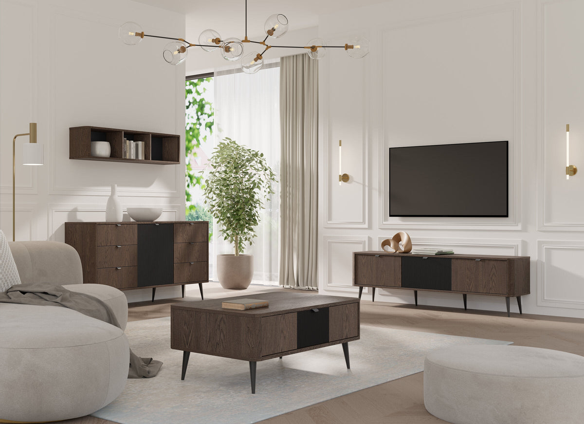 Wohnzimmermöbel online finden: Marly Wohnzimmer-Set mit Kommode, TV-Lowboard und Couchtisch in Baltic Storm