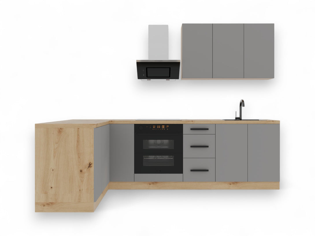 Winkelküche K99-G270 - Langen Beige - Design trifft Funktionalität - ROYAL24_MARKT