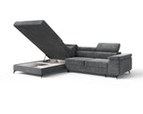 Ecksofa Ostin – Elefantengrau – Ottomane links