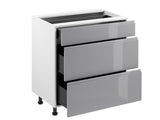 Küchenzeile - Aspen - Grau (Hochglanz) - K40-G340 cm - ROYAL24_MARKT