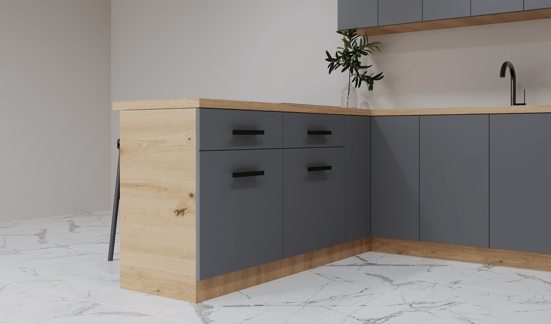 Küchenzeile - K106-G860 - Langen Beige - Design für höchste Ansprüche - ROYAL24_MARKT