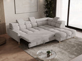 Ecksofa Bun – Hellgrau – Ottomane rechts