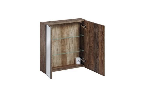 Badezimmerspiegelschrank - Santa Fe Oak - Ansprechendes Design mit praktischem Stauraum.