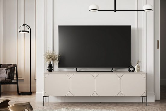 TV-Schrank - SONATIA - Enthält Regale zur Aufbewahrung von Zubehör.