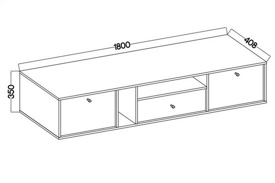 TV-Schrank - Lotina - Passend für verschiedene Fernsehbildschirme.
