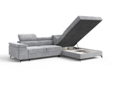 Ecksofa Ostin – Silber – Ottomane rechts
