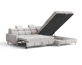 Ecksofa Bun – Hellgrau – Ottomane rechts