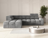 Ecksofa Bianco – Grau – Ottomane links