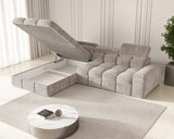 Ecksofa Bianco – Cappuccino – Ottomane links