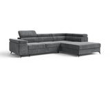 Ecksofa Ostin – Elefantengrau – Ottomane rechts