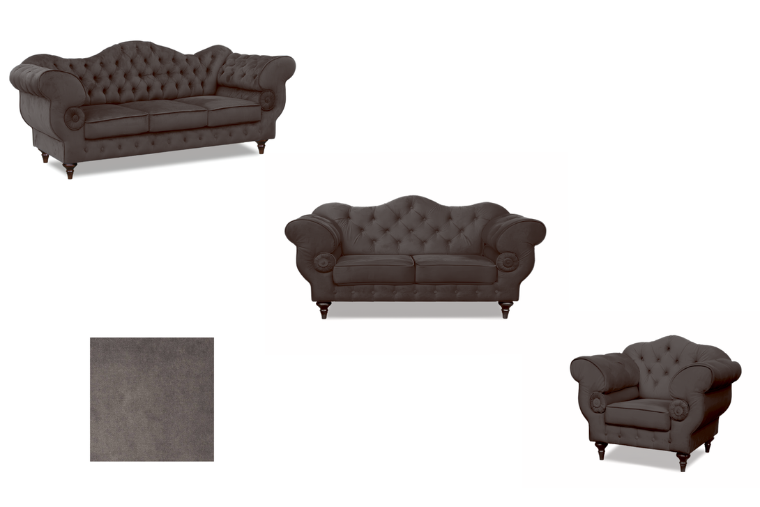 Polstergarnitur Chesterfield Gloria 3 - 2 - 1 - Premium Set - Handgemacht - Premium Materialien - Garantierte Qualität