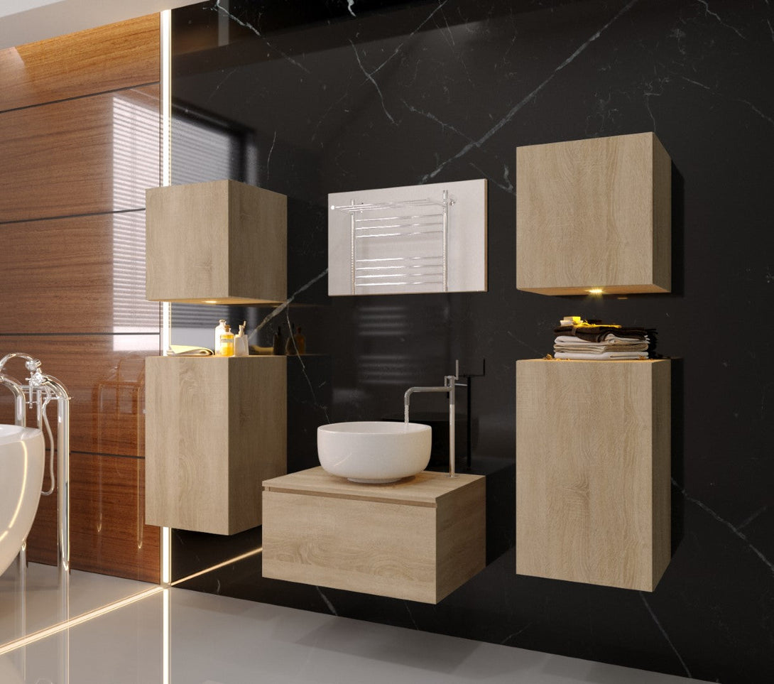 Badmöbel-Set Exklusive Badmöbel 2024/Hochwertige Designs für zeitgemäße Badezimmer, (Komplett Set, 6-St., ALIUS 19)
