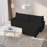 Ecksofa Loco – Schwarz – Ottomane rechts