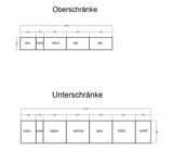 Velmora Küchenzeile KÜ-AS-016 – 340 cm – Grau Hochglanz – Moderne Küchenzeile mit großzügigem Stauraum