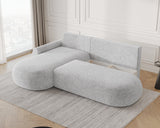 Ecksofa Diune – Aschgrau – Ottomane links