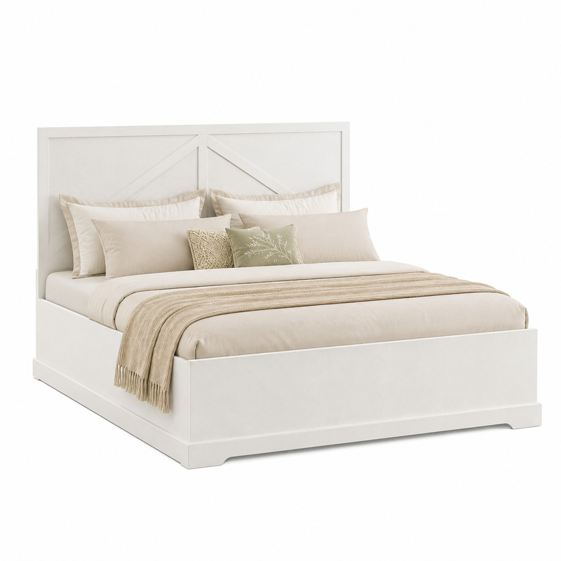 Bellmont Elegantes Doppelbett 160 × 200 cm im Landhausstil – Opalweiß