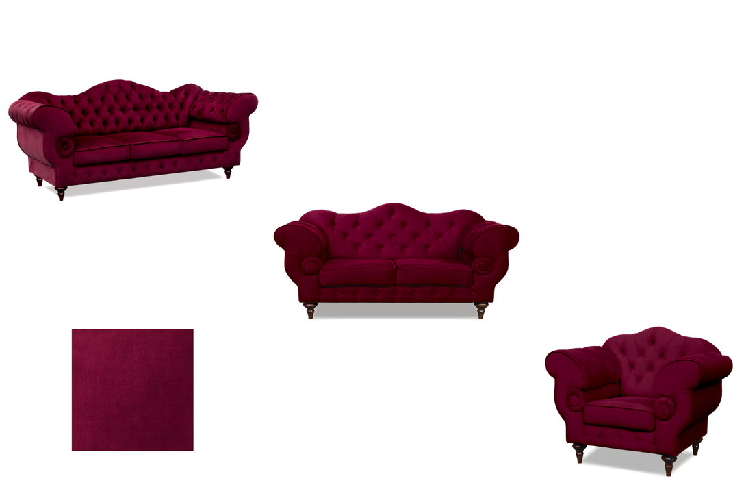 Polstergarnitur Chesterfield Gloria 3 - 2 - 1 - Premium Set - Handgemacht - Premium Materialien - Garantierte Qualität