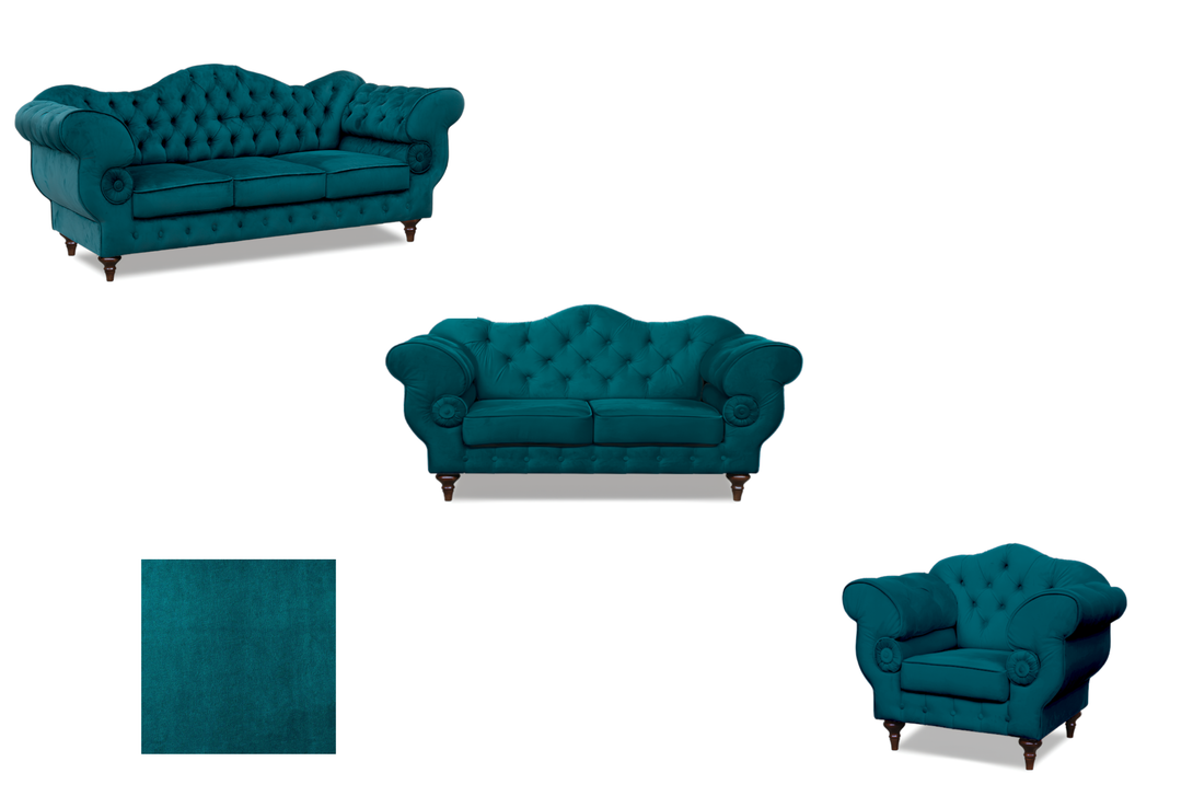 Polstergarnitur Chesterfield Gloria 3 - 2 - 1 - Premium Set - Handgemacht - Premium Materialien - Garantierte Qualität