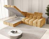 Ecksofa Bianco – Goldgelb – Ottomane links