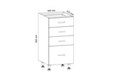 Unterschrank 40 cm - Aspen D40S4 Weiß/Hochglanz - ROYAL24_MARKT