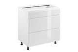Küchenzeile - Aspen - Weiß Oder Grau (Hochglanz) - K40-G340 cm - ROYAL24_MARKT