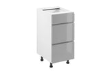 Unterschrank 40 cm - Aspen - Aspen D40S3 Grau / Hochglanz - ROYAL24_MARKT
