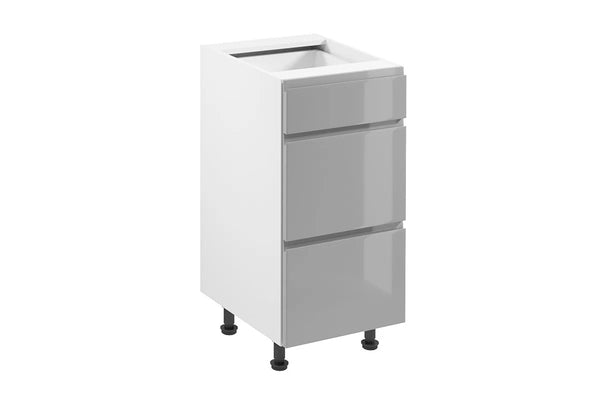 Unterschrank 40 cm - Aspen - Aspen D40S3 Grau / Hochglanz - ROYAL24_MARKT