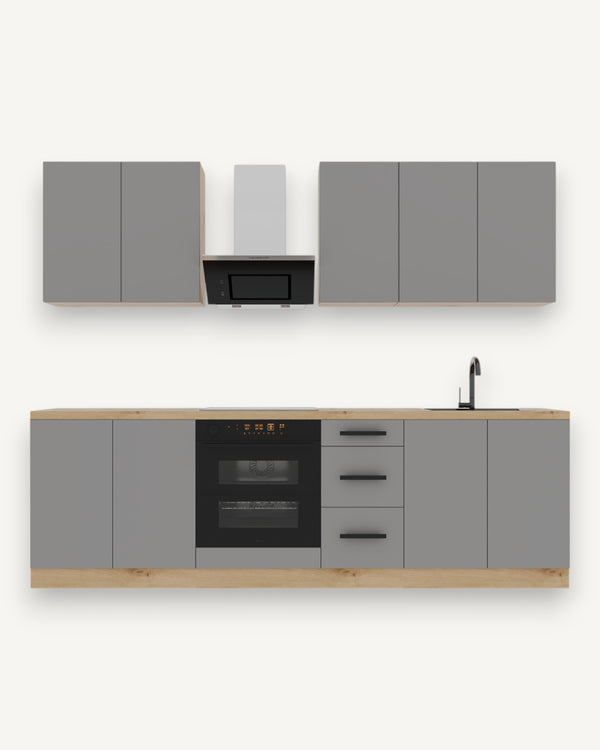 Küchenzeile K97-G260 - Langen Beige - Smart geplant für maximalen Nutzen - ROYAL24_MARKT