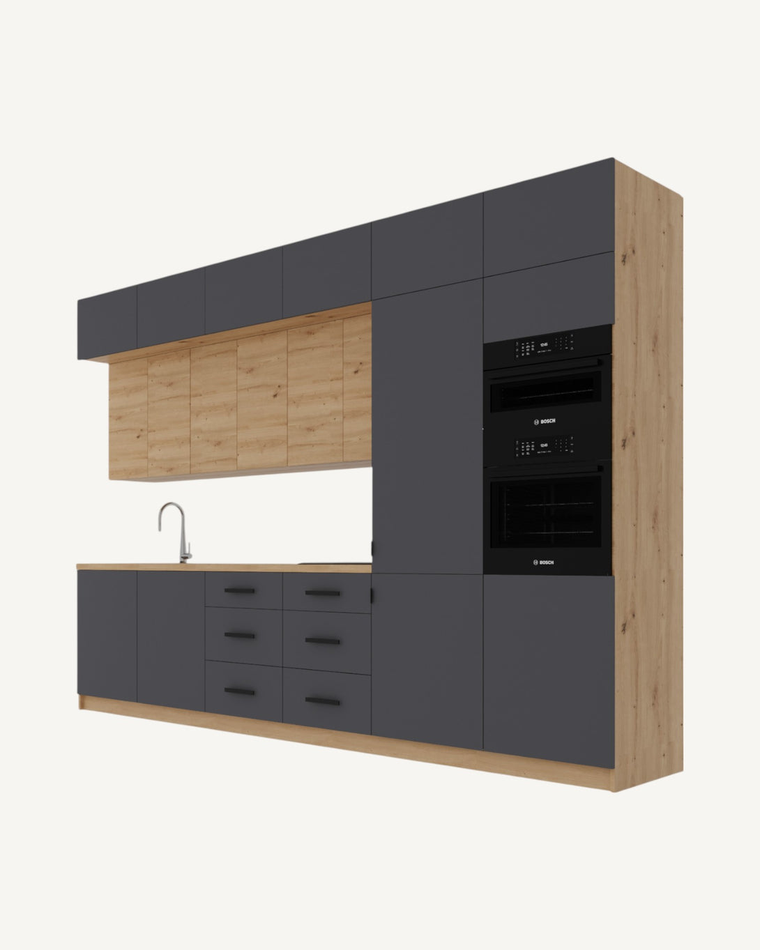 Küchenzeile - Langen Grau Artisan - K50-G360 - ROYAL24_MARKT