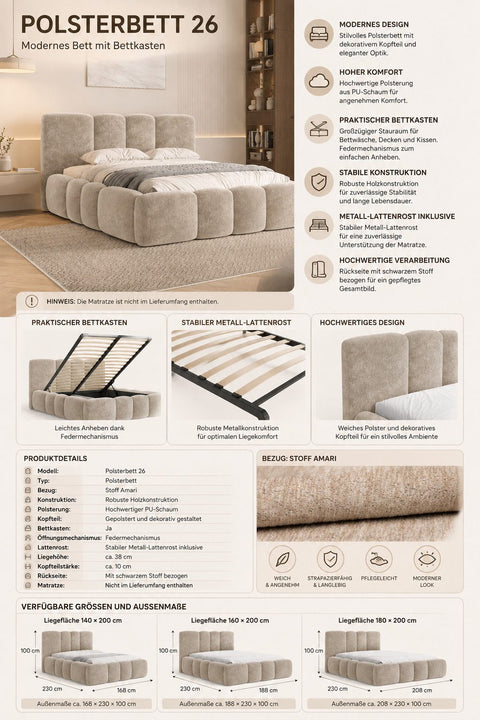 Polsterbett Bett 26 Amari
