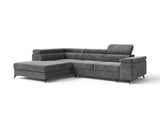 Ecksofa Ostin – Elefantengrau – Ottomane links