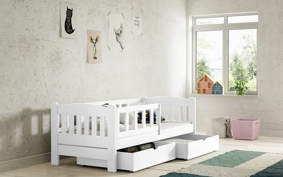 Kinderbett 187 cm - Natürliches Kinderbett mit praktischen Features. - ROYAL24_MARKT