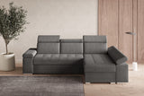 Ecksofa Toronto – Grau – Ottomane rechts