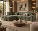 Ecksofa Bianco – Wintermoos – Ottomane links