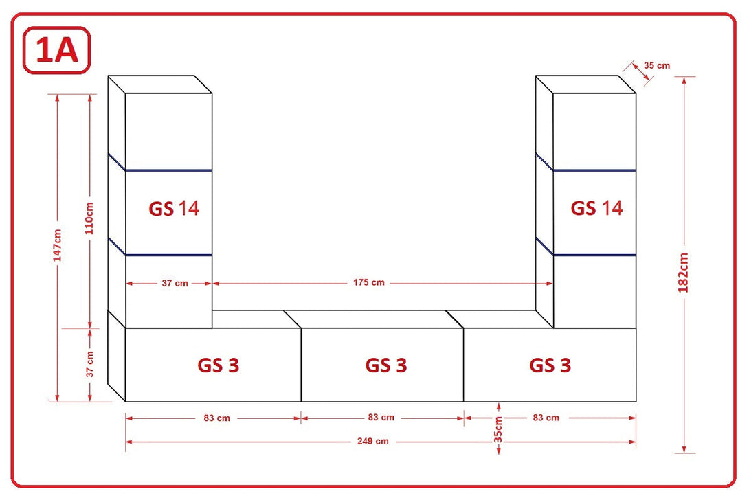 Wohnwand - Premium-Design - Moderne Wohnwand - Premium-Qualität - Moderne Eleganz - Stimmungsvolle Beleuchtung