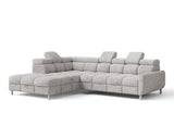 Ecksofa Bun – Hellgrau – Ottomane links