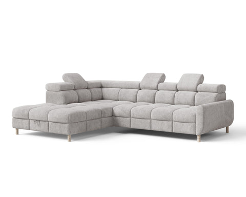 Ecksofa Bun – Hellgrau – Ottomane links