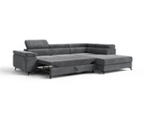 Ecksofa Ostin – Elefantengrau – Ottomane rechts