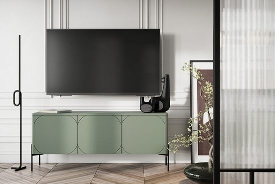 TV-Schrank - SONATIA - Enthält Regale zur Aufbewahrung von Zubehör.