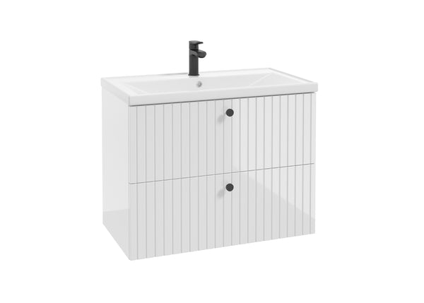 Badezimmer Set - Rietti 80 cm - Weiß Hochglanz - ROYAL24_MARKT