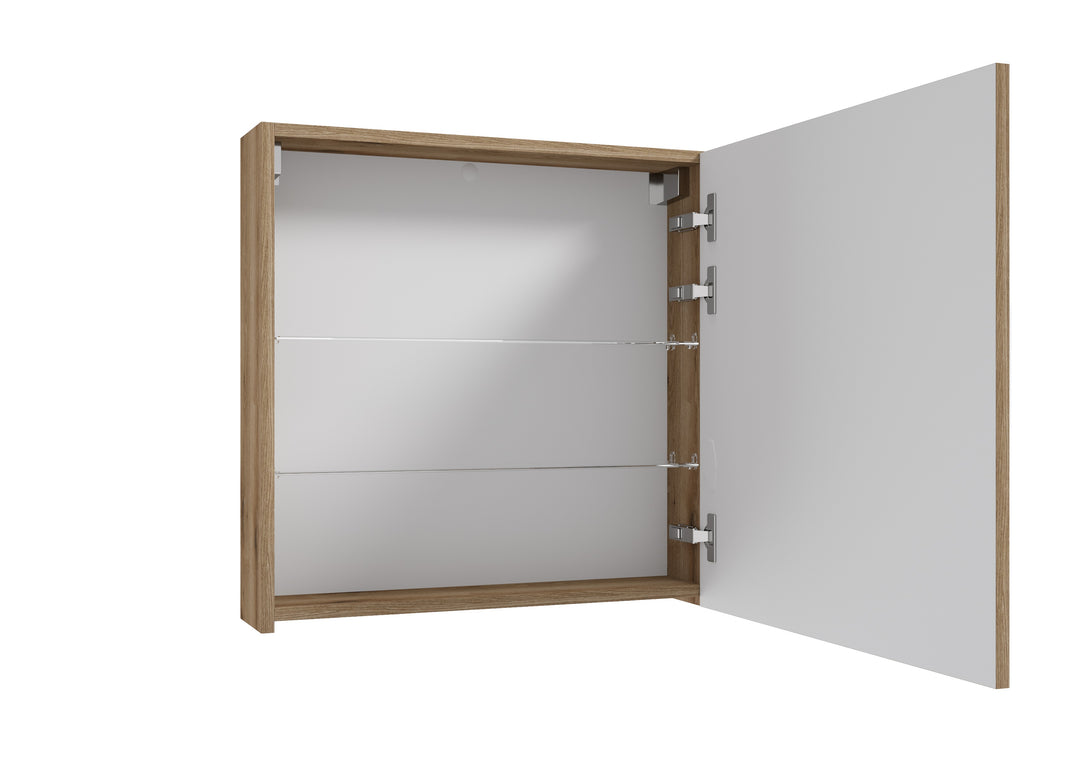 Badespiegelschrank - SALSA E60 Schwarz Matt / Eiche Gold