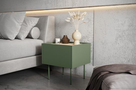 Nachttische 45 - DESIN - Modernes Möbelstück mit Metallbeinen.