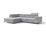 Ecksofa Ostin – Silber – Ottomane links
