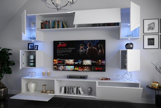 Wohnwand "Neue Wohnzimmer-Wandstile / Modern und Innovativ.
