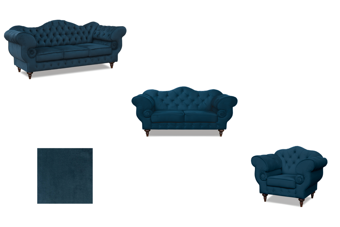 Polstergarnitur Chesterfield Gloria 3 - 2 - 1 - Premium Set - Handgemacht - Premium Materialien - Garantierte Qualität