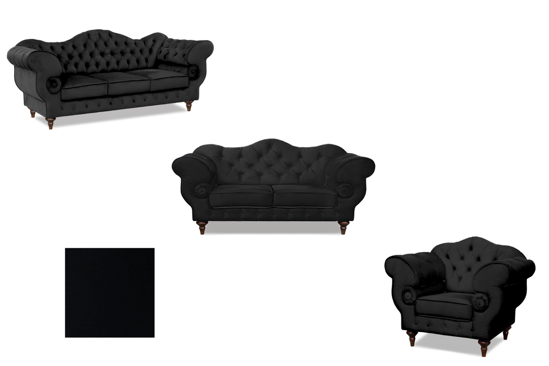 Polstergarnitur Chesterfield Gloria 3 - 2 - 1 - Premium Set - Handgemacht - Premium Materialien - Garantierte Qualität