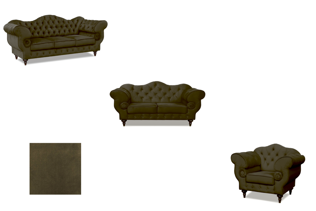 Polstergarnitur Chesterfield Gloria 3 - 2 - 1 - Premium Set - Handgemacht - Premium Materialien - Garantierte Qualität