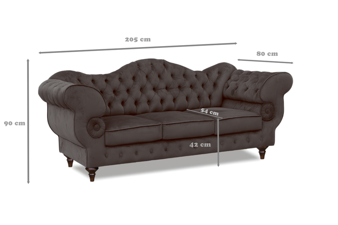 Gloria - Chesterfield Sofa - Hochwertiges - Garantierte Qualität - Elegantes Design -, 1.St x 3-Sitzer Sofa